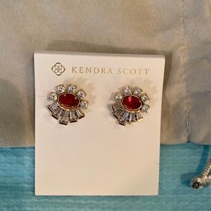 Kendra pink and clear crystal earrings